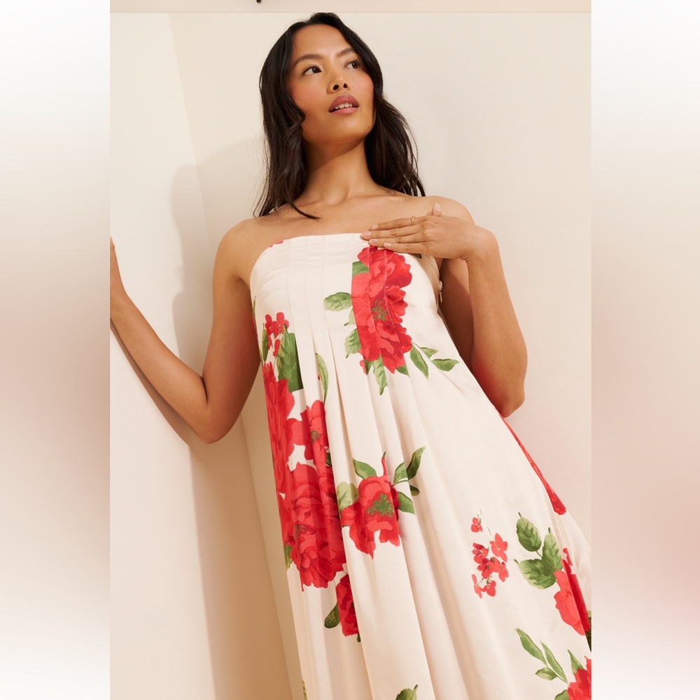 NWT Free People Botanical Maxi Dress in Tea Combo - Picture 3 of 8
